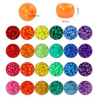 2880pcs Kandi Beads for Hair Pony Beads Kit Rainbow Beads Plastic Bead for Craft 6 x 9mm 24 Colors 4 Styles Large Hole Beads Set for Bracelets Jewelry Making