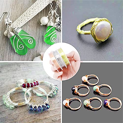 3 Rolls Jewelry Beading Wires, 0.2mm/ 32 Gauge Tarnish Resistant Copper Wires for Jewelry Making Supplies and Craft