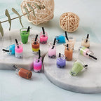Cheriswelry Cup Cake Resin Pendants Lovely Food Sweet Dessert Dangle Charms Links Hanging Ornament with Metal Loop Fruit Pendants for Key Chains Bracelet Necklace Jewelry Making - color: Mixed Color Milk Tea