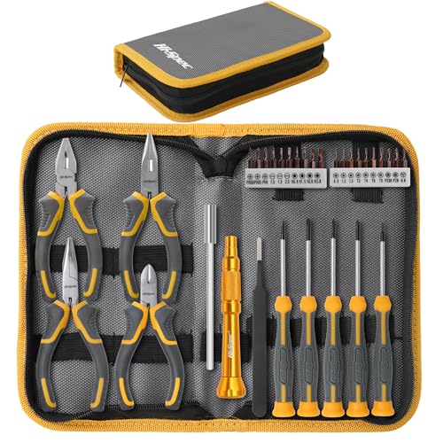 Hi-Spec 32pc Electronics Repair & Opening Tool Kit Set for Laptops, Phones, Devices, Computer & Gaming Accessories. Precision Small Screwdrivers with Pentalobe Bits for iPhones & MacBooks - size: 32pcs