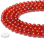 Natural Carnelian Beads 100Pcs 8mm Red Crystal Beads Loose DIY Round Stone Bead for Bracelet Necklace Earrings Making - color: B-Red Agate, size: 100pcs