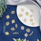SUPERFINDINGS Baroque Style Links Connectors Gold Double Hole Pendant Connector Flower Flat Round Chinese Knot Connector Charms for DIY Jewelry Making - size: 17-25x9-17mm