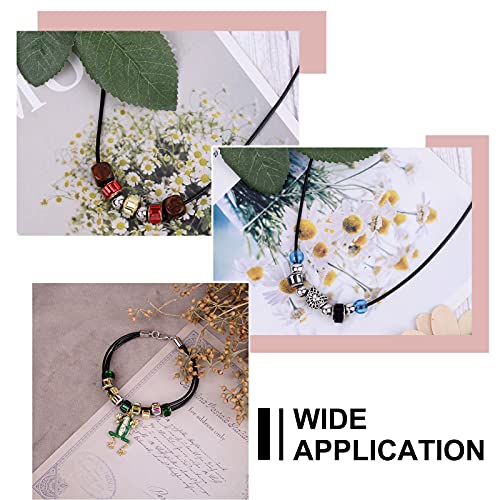 Cheriswelry 100pcs Faceted Rondelle Glass European Beads Crystal Large Hole Loose Spacer Beads 5mm Hole Slide Charms fit Snake Chains Braided for DIY Bracelet Necklace Jewelry Making - color: Faceted-Rondelle