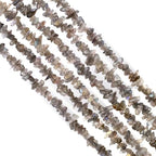 GM GemMartUSA Labradorite Natural Raw Chip Beads Strands | Semi-Precious | AAA+ Quality 1 Strand 34” | DIY Bracelet Jewelry Making, Healing Crystal Craft| 4-6mm - Gray Color Gemstones (CHLB-70001) - color: Labradorite (CHLB-70001)