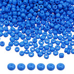 HARFINGTON 2000Pcs Small Glass Beads 6/0 4mm Loose Tiny Round Small Beads for Bracelet Earring Rings Jewelry Making, Dark Blue - color: Dark Blue
