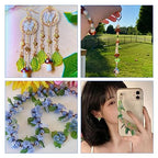 Beadthoven 320pcs Acrylic Green Leaf Beads Transparent Green Maple Leaves Shaped Beads Charms Bulk Cute Crystal Jewelry Hanging Ornaments for Jewelry Making Necklace Earrings Bracelets DIY Supplies - color: Leaves