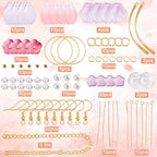 SUNNYCLUE 1 Box DIY 10 Pairs Glass Petal Charms Flower Pendants Earring Making Kit Glass Flower Beads for Jewelry Making Charms Round Linking Rings Faceted Beads Spring Earrings - color: Diy 10 Pairs Glass Petal Charms Earrings