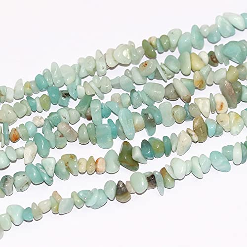 5-8mm Natural Amazonite Gemstone Chips Loose Beads Semi Precious for Jewelry Making DIY Handmade Craft Supplies 1 Strand per Bag Approxi 34" - color: Amazonite Chips
