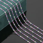YOUBEIYEE 6.6 Feet Colorful Enamel Chain for Jewelry Making Silver Plated Brass Chains Bulk Women Necklace Bracelet DIY Jewelry Making Chain - color: Purple Mixed
