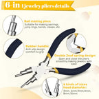 Mudder 2 Pieces Jewelry Making Tool Bail Making Pliers 6 in 1 Jewelry Wire Bending Pliers for Beading Looping Shaping Wire DIY Crafts(Blue and Yellow) - color: Blue and Yellow