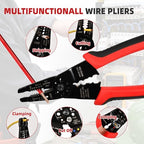 ANGELSWORD 8 inch Wire Stripper, Cable Stripper, Crimping Pliers, Wire Cutter, Wire Crimper, Multi-Function Hand Tool - size: Hand Wire Stripper