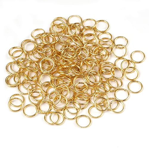500Pcs 6mm Gold Plated Stainless Steel Jump Rings 21 Gauge Metal O Rings Close but Unsoldered Single Loop Connectors for Jewelry Necklaces Bracelet Earrings Keychain DIY Making - color: Gold Plated, size: 6mm