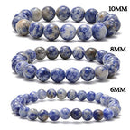 NCB 100pcs Natural Stone Beads 6mm Round Genuine Real Stone Beading Loose Gemstone DIY Charm Beads for Bracelet Necklace Earrings Jewelry Making (Blue Spot Jasper, 6mm 100Beads) - color: Blue Spot Jasper, size: 6mm 100Beads