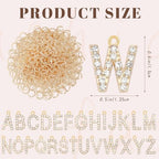 SANNIX 26Pcs Letter Charms, Full Rhinestone Letter Charms for Jewelry Making, KC Gold Initial A-Z Alphabet Letter Charm Crystal Pendants for Bracelet Necklace Earrings Crafts Making - style: Rhinestone Letter