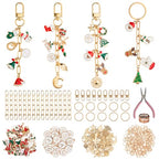 HOMAR 223Pcs DIY Keychain Making Kit Bag Charm Jewelry Chain Making 86 Charms 10 Keychain Clips with Key Ring 15 Extender Chains 100 Jump Ring for DIY Craft Supplies Accessories(Christmas) - color: Christmas-223PCS