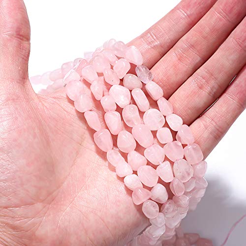 BEADIA Irregular Natural Rose Quartz Crystal Stone Loose Semi Gemstone Beads for Jewelry Making 7-10mm 38cm - color: Rose Quartz Crystal, size: 7-10mm 38cm