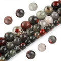 Natural Gemstone Beads 6mm African Bloodstone Polished Round Smooth Stone Beads for Jewelry Making Adults DIY Bracelet 15 Inch(African Bloodstone,6mm) - color: African Bloodstone, size: 6mm