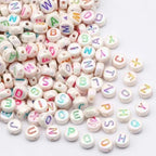 ToBeIT 1000pcs Letter Beads Color Alphabet Beads Round Beads for DIY Bracelet Necklace Jewelry Making Supplies(abs 4x7mm) - color: color-ABS