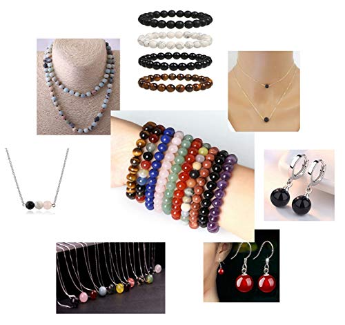 Natural Stone Beads 100pcs 8mm Black Stripe Rhodonite Round Real Stone Beading Loose Gemstone Hole 1mm DIY Charm Beads for Bracelet Necklace Earrings Jewelry Making (Black Stripe Rhodochrosite, 8mm) - color: Black Stripe Rhodochrosite, size: 8mm