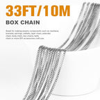 33FT Stainless Steel Box Chains Roll, 1.5mm 304 Stainless Steel Box Chain Spool Bulk for DIY Jewelry Making Necklace Bracelet - color: stainless steel, size: 1.5mm