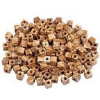 TUMBEELLUWA Stone Bead for Jewelry Making, Healing Crystal Large Hole Square Shape Loose Beads Pack of 15,Picture Jasper - color: light brown