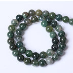 90PCS 4mm Natural Green Moss Agate Beads Gemstone Round Loose Spacer Beads for Jewelry Making DIY Bracelet Necklace Earrings 15" Inch(Moss Agate Beads, 4mm) - color: Moss Agate Beads, size: 4mm