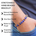 Black Obisidian Bracelets for Men 8" Inch Full Stretch Healing Crystal Bracelet, Beaded Charm Bracelet for Men Gifts Fathers Day Anniversary Birthday Gifts for Him - color: Jasper & Sodalite Bracelets