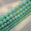 AD Beads Natural Gemstone Smooth Round Loose Beads 15" 4mm 6mm 8mm 10mm 12mm (4mm, Green Aventurine) - color: Green Aventurine, size: 4mm