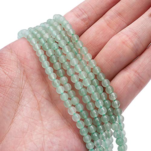 BEADIA Natural Green Aventurine Jade Stone Round Loose Semi Gemstone Beads for Jewelry Making 4MM 38cm/Strand - color: Green Aventurine Jade, size: 4mm