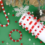 UPINS 1200Pcs Red White Pony Beads,Valentine's Glitter Pony Beads Bulk for Necklace Bracelets Earrings Jewelry Making Supplies DIY Craft Hair - color: Solid Glitter Red and White