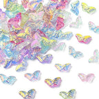 Stiesy Electroplated Butterfly Beads 80Pcs, Handmade Lampwork Glass Spacer Loose Beads Bulk for Women's DIY Fashion Jewelry and Craft Creations - color: Butterfly-8 Colors-80pcs