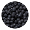 100pcs Natural Stone Beads 8mm Black Volcanic Lava Round Genuine Real Stone Beading Loose Gemstone Hole Size 1mm DIY Charm Smooth Beads for Bracelets Necklaces Earrings Jewelry Making Crafts - color: Black Lava