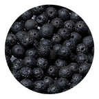 100pcs Natural Stone Beads 8mm Black Volcanic Lava Round Genuine Real Stone Beading Loose Gemstone Hole Size 1mm DIY Charm Smooth Beads for Bracelets Necklaces Earrings Jewelry Making Crafts - color: Black Lava