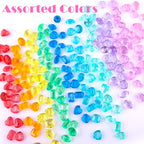 Niceup 200+pcs Kids Gemstones Toys for Pirate Treasure Princess Party Favor Pool Diving Gems Vase Filler Plastic Acrylic Fake Jewels Decors with Heart Diamond Drop Oval Rectangle Square Triangle - style: Diamond 7-Style Mini (about 200pcs)