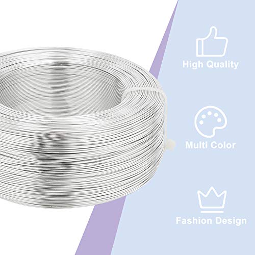 BENECREAT 984 Feet 20 Gauge Aluminum Craft Wire, Bendable Metal Sculpting Wire for Beading Jewelry Making Garden Supply - color: Silver (20 Gauge, 984 Feet), size: 20 Gauge