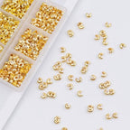 600 Pieces Crimp Bead Covers 4mm Open Half Round Crimp Bead Knot Cover Silver Small Beads for Jewelry Craft Making - color: Gold