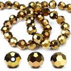 Dowarm 200 Pieces 4mm Round Crystal Glass Beads for Jewelry Making Crafts Wine Charms Wind Chimes Suncatchers, Faceted Rondelle Loose Spacer Beads, Copper/Brown - color: 15-Copper Brown, size: 4MM