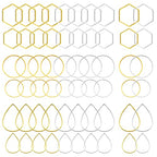 120pcs Hoop Earrings for Jewelry Making,Earring Beading Hoops Hypoallergenic Teardrop Hexagon Round Earring Hoop Open Bezel Pendant Frame for DIY Crafts Accessories Supplies(Gold&Silver,3Shapes) - color: 120PCS;Teardrop,Hexagon,Round;Gold,Silver