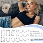 TKKUY 80PCS Nose Piercing Kit: Stainless Steel Body Piercing Jewelry with 12G, 14G, 16G, 20G Needles for Ear, Nose, Lip, Eyebrow