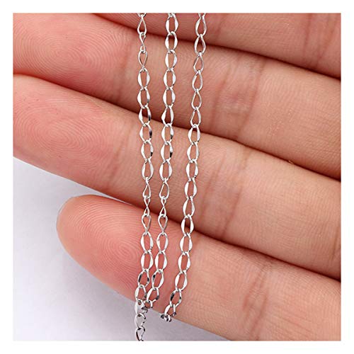 33FT Stainless Steel Jewelry Chains Silver Extender Chains Twisted Cable Chains Link Bulk for Jewelry Makings - color: Silver, size: Chain Width 1.5mm