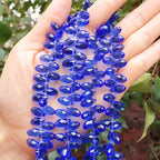 200pcs Czech 12mm Faceted Teardrop Briolette Crystal Glass Loose Beads Pendant Drop Spacer Bulk Sapphire Blue for DIY Jewelry Making CCT2-13 - color: Sapphire blue, size: 12x6mm - 200pcs