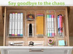 25 Piece Clear Drawer Organizer Set, 4 Sizes Bathroom Vanity Organizer Trays and Storage Bins for Makeup, Cosmetics, Jewelry, and Gadgets. Perfect for Office, Kitchen, Bedroom, Bathroom Use. - size: 25pcs-4size