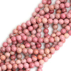 100pcs Natural Stone Beads 8mm Pink Rhodochrosite Round Genuine Real Stone Beading Loose Gemstone Hole Size 1mm DIY Charm Smooth Beads for Bracelets Necklaces Earrings Jewelry Making Crafts - color: Pink Rhodochrosite