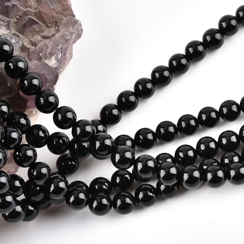 10mm Natural Black Onyx Beads Round Agate Gemstone Loose Beads for Jewelry Making (36-38pcs/strand) A - color: Black Onyx, size: 10mm