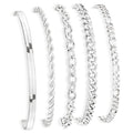 Gold Bracelets Set for Women Stack, Chunky Thick Bracelets Stack for Women Trendy, Simple Dainty Thin Gold Plated Cuff Stackable Bracelets With Beaded Cuban Paperclip Snake Rope Bangle Hand Chain Jewelry - style: Style 02-silver