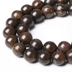88pcs 4mm Natural Stone Beads Brown Bronzite Gemstone Round Loose Beads for Jewelry Making DIY Bracelet Necklace (Bronzite Gemstone, 4mm) - color: Bronzite Gemstone, size: 4mm