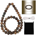 Stone Beads, 45pcs Brown Dragon Vein Agate, 8mm Round Loose Beads for Jewelry Making, Bracelets, with Bag, String & Card - color: Brown Dragon Vein Agate, size: 8mm