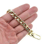 HAHIYO Purse Chain Strap Length 15.7 inches Light Gold for Shoulder Cross Body Sling Purse Handbag Clutch Replacement Strap Comfortable Flat 0.4” Wide Enough 2.4mm Extra Thick Metal Strap 1 Pack - size: Light Gold 15.7 Inches