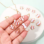 20PCS Sports Charms Enamel Basketball Baseball Pendant Charms for Jewelry Making Rhinestone Ball Game Softball Charms for Necklace Bracelet Earrings DIY Crafts - color: Set 7