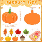 Augshy 64 Pcs Fall Resin Charm, Autumn Maple Leaf Pumpkin Acorn Pendant Thanksgiving Crafts for DIY Earring Bracelet Necklace Jewelry Making - style: Fall Style